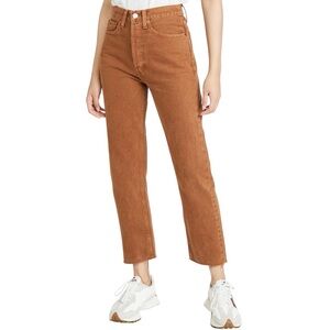 Re/Done 70’s Ultra High Rise Stove Pipe Jeans - Washed Terracotta